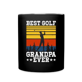 Golf Golfer Opa - Tasse einfarbig - Schwarz - Vorne