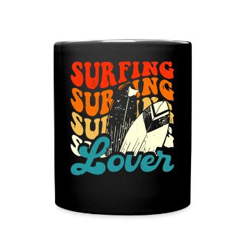 Surfen Surfer - Tasse einfarbig - Schwarz - Vorne