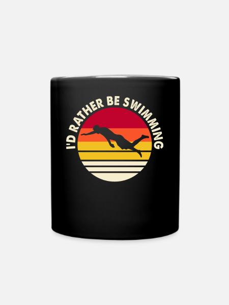Schwimmen Schwimmer - Tasse einfarbig - Schwarz