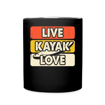 Kajak Kajakfahrer Kajaker - Tasse einfarbig - Schwarz - Vorne