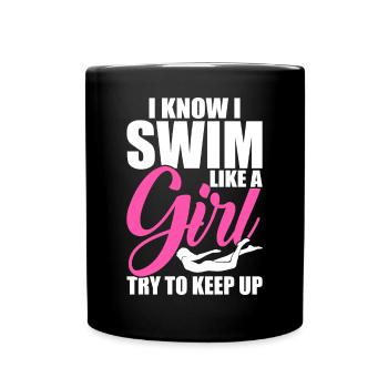 Flotteur de natation - Mug uni - noir - Devant