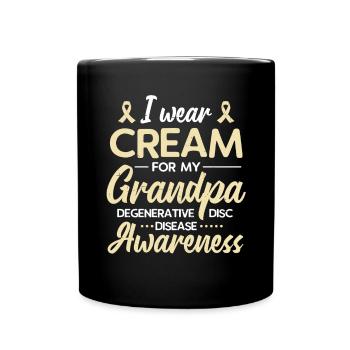 I wear cream for my grandfather degenerative - Full Colour Mug - black - Front