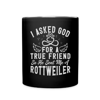 Rottweiler Gifts - Tasse einfarbig - Schwarz - Vorne
