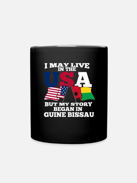 Guinea Bissau America Usa Gift - Full Colour Mug - black