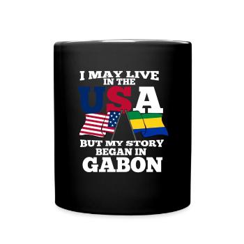 Gabon America Usa Gift - Full Colour Mug - black - Front