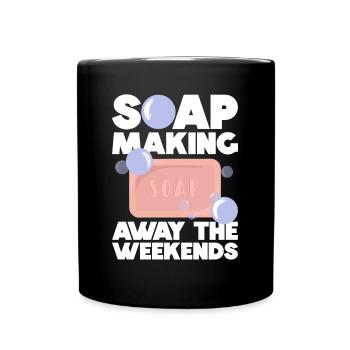 Soap Making Soap Boiler Saying - Full Colour Mug - black - Front