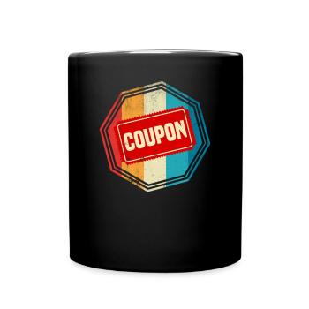 Lustiges Extrem Couponing Coupon Geschenk - Tasse einfarbig - Schwarz - Vorne
