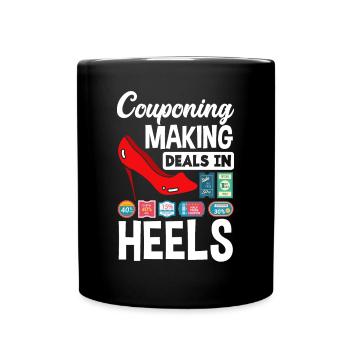 Lustiges Extrem Couponing Coupon Geschenk - Tasse einfarbig - Schwarz - Vorne