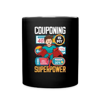 Lustiges Extrem Couponing Coupon Geschenk - Tasse einfarbig - Schwarz - Vorne