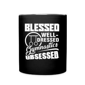 Gymnastics Well Dressed Gymnastics Obsessed - Full Colour Mug - black - Front