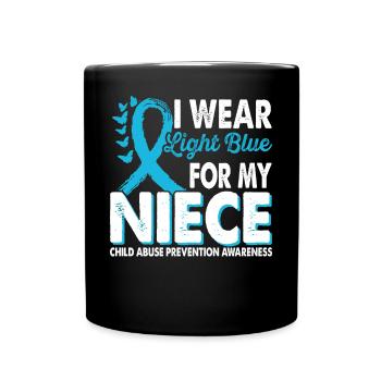 Apply light blue to the prevention of - Full Colour Mug - black - Front