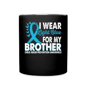 Wear light blue for awareness of the - Full Colour Mug - black - Front