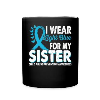 Wear light blue for the reconnaissance of your - Full Colour Mug - black - Front