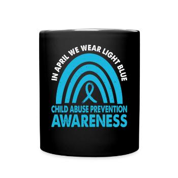 En avril, nous portons la conscience bleu clair du - Mug uni - noir - Devant