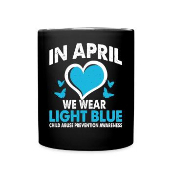 En avril, nous portons un bleu clair - Mug uni - noir - Devant