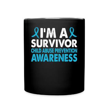 Blue Ribbon of the Month to raise awareness about - Full Colour Mug - black - Front