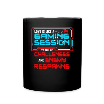 Dating A Gamer Love Is Like A Gaming Session - Full Colour Mug - black - Front