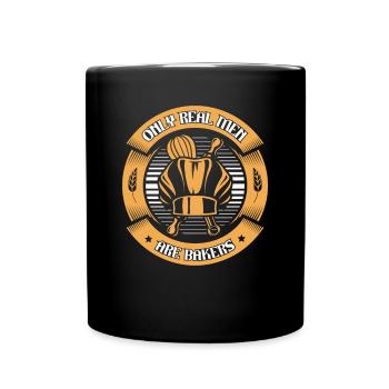 Seuls les vrais hommes sont boulangers boulangerie confiserie boulanger - Mug uni - noir - Devant