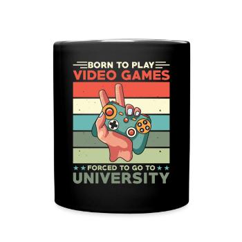 Gamers born to play video games - Full Colour Mug - black - Front