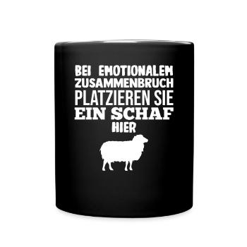 Landwirt Schäfer Bauernhof Schafe - Tasse einfarbig - Schwarz - Vorne
