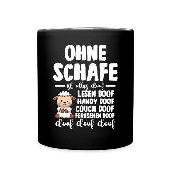 Landwirt Schäfer Bauernhof Schafe - Tasse einfarbig - Schwarz - Vorne