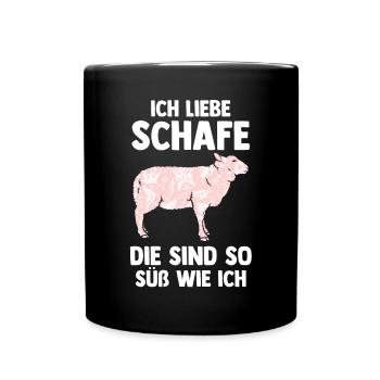 Landwirt Schäfer Bauernhof Schafe - Tasse einfarbig - Schwarz - Vorne