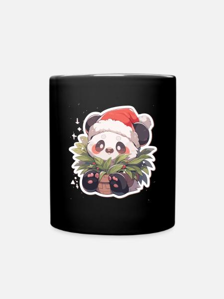 Panda Noël Panda Pandas Panda Noël - Mug uni - noir