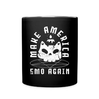 Emoticon Make America Emo Again Emocore Aesthetic - Tasse einfarbig - Schwarz - Vorne
