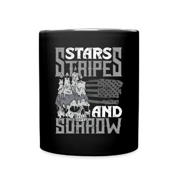 Emoticon Stars Stripes and Sorrow Emocore - Tasse einfarbig - Schwarz - Vorne