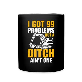 Drôle d’opérateur de pelle HEO - Mug uni - noir - Devant