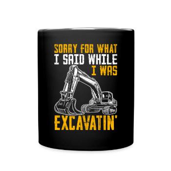 Drôle d’opérateur de pelle HEO - Mug uni - noir - Devant