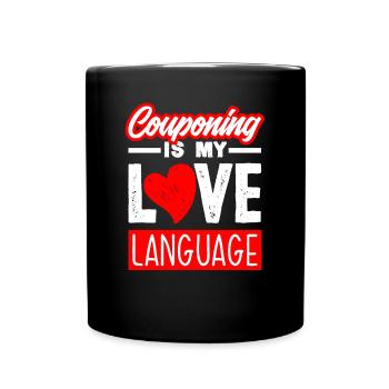 Lustiges Extrem Couponing Coupon Geschenk - Tasse einfarbig - Schwarz - Vorne