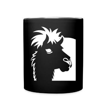 Drôle de lama Silhouette Cheeky Fun Lamas - Mug uni - noir - Devant