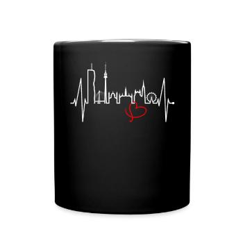 Vienna Skyline Heartbeat Austria Love Vienna - Full Colour Mug - black - Front