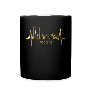 Vienna Skyline Heartbeat Austria Love Vienna - Full Colour Mug - black - Front