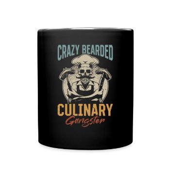 Crazy Bearded Culinary Gangster Culinary Man Grill - Full Colour Mug - black - Front