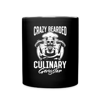 Crazy Bearded Culinary Gangster Culinary Man Crazy - Full Colour Mug - black - Front