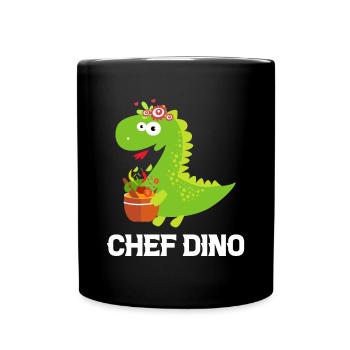 Chef Dino Kitchen Cook & Dinosaur Lover Kitchen Co - Tasse einfarbig - Schwarz - Vorne