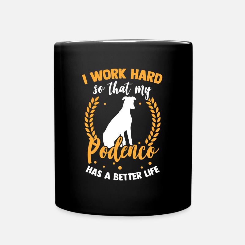 Travailler pour mon lévrier espagnol Podenco - Mug uni - noir