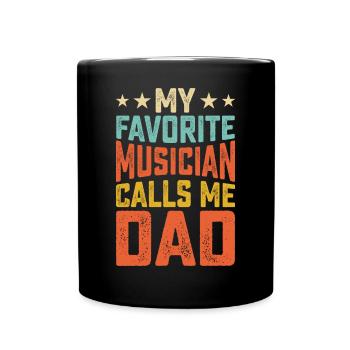 Papa Vater Musiker - Tasse einfarbig - Schwarz - Vorne