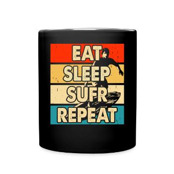 Surfen Surfer - Tasse einfarbig - Schwarz - Vorne