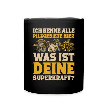 Mykologe Pilzsammler Korb Pilzsucher Pilzjäger - Tasse einfarbig - Schwarz - Vorne
