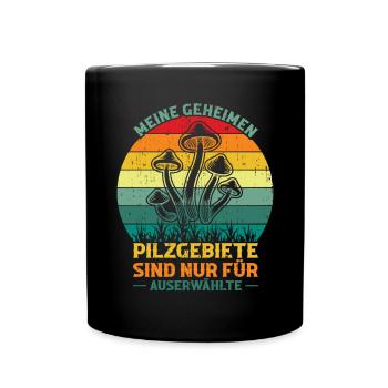 Pilzsammler für Pilze Pilzsuche Pilzjagd Mykologe - Tasse einfarbig - Schwarz - Vorne