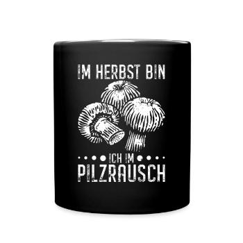 Pilzsucher Mykologe Pilze sammeln Pilzsammler - Tasse einfarbig - Schwarz - Vorne