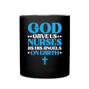 Christian Nurse RN Registered Nurse Christianity - Full Colour Mug - black - Front