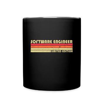 SOFTWARE-INGENIEUR Lustige Berufsbezeichnung Beruf - Tasse einfarbig - Schwarz - Vorne
