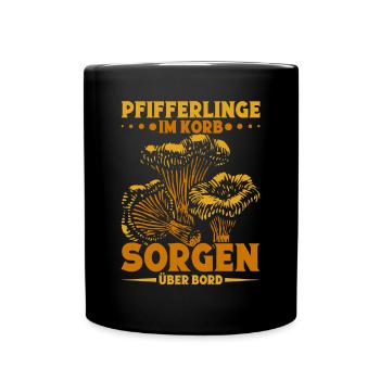 Pilzsucher Pfifferlinge Pfifferlingsammler - Tasse einfarbig - Schwarz - Vorne