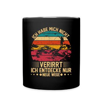Wanderer Bergsteiger Berge Wanderausflug Wandern - Tasse einfarbig - Schwarz - Vorne