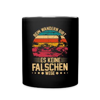 Wanderausflug Wanderer Wanderrucksack Bergsteiger - Tasse einfarbig - Schwarz - Vorne