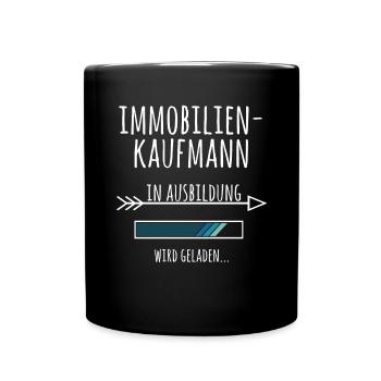 Immobilienkaufmann Ausbildung Beruf Geschenk - Tasse einfarbig - Schwarz - Vorne